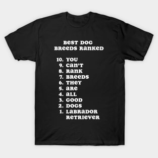 Best Dog Breeds Ranked Funny Labrador Retriever T-Shirt